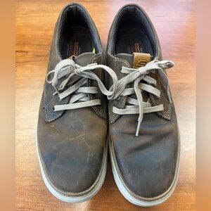 Skechers Men's Leather Classic Fit Air Cooled Gogamat Arch Sneakers Sz 10.5